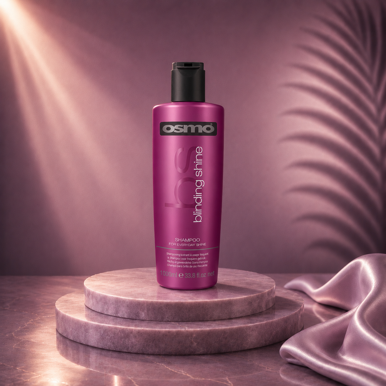 Ds Hair By Dalia Osmo 400ml Glass Shine Shampoo Ritual bottle with clear label and white cap, showcasing the hair care product.