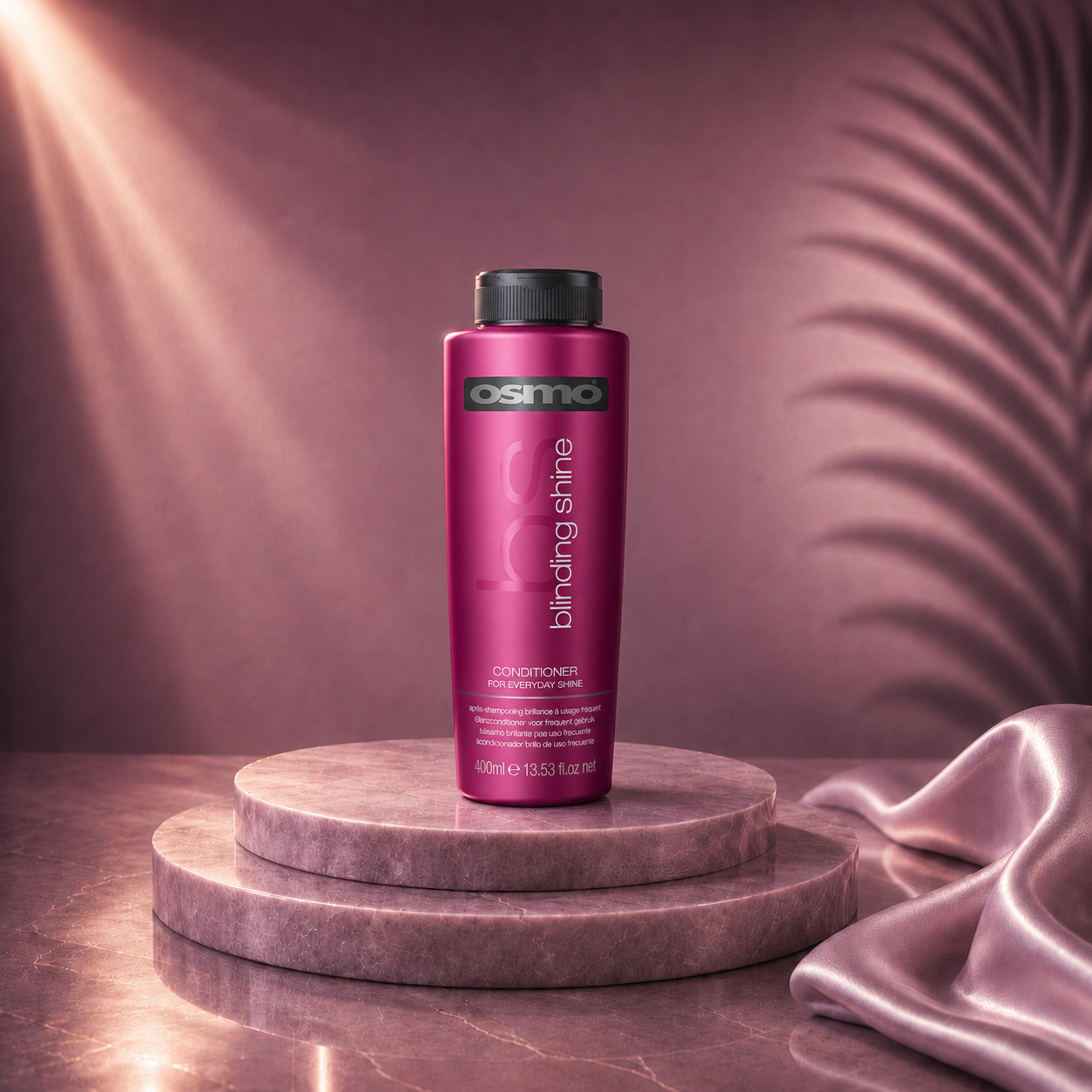 Ds Hair By Dalia Osmo 400ml glass shine conditioner bottle with a sleek design and shiny label highlighting the conditioning ritual