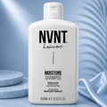 Ds Hair By Dalia NVNT 400ml Moisture Shampoo Ritual bottle with blue label and sleek design for nourishing hair care.