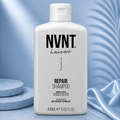Ds Hair By Dalia NVNT 400ml Repair Shampoo Ritual bottle with blue label and pump dispenser, designed for damaged hair repair.