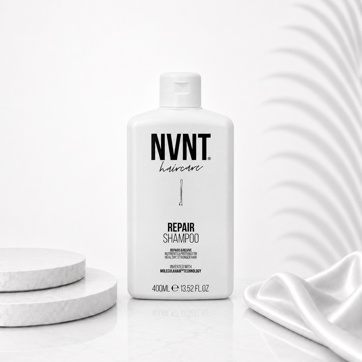Ds Hair By Dalia NVNT 400ml Repair Shampoo Ritual bottle with sleek packaging and label design.