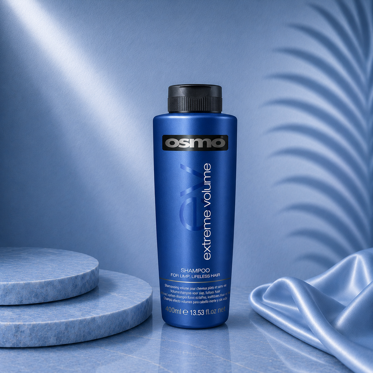 Osmo Ds Hair By Dalia 400ml Extreme Volume Shampoo Ritual bottle with white and purple packaging, showcasing the product label.