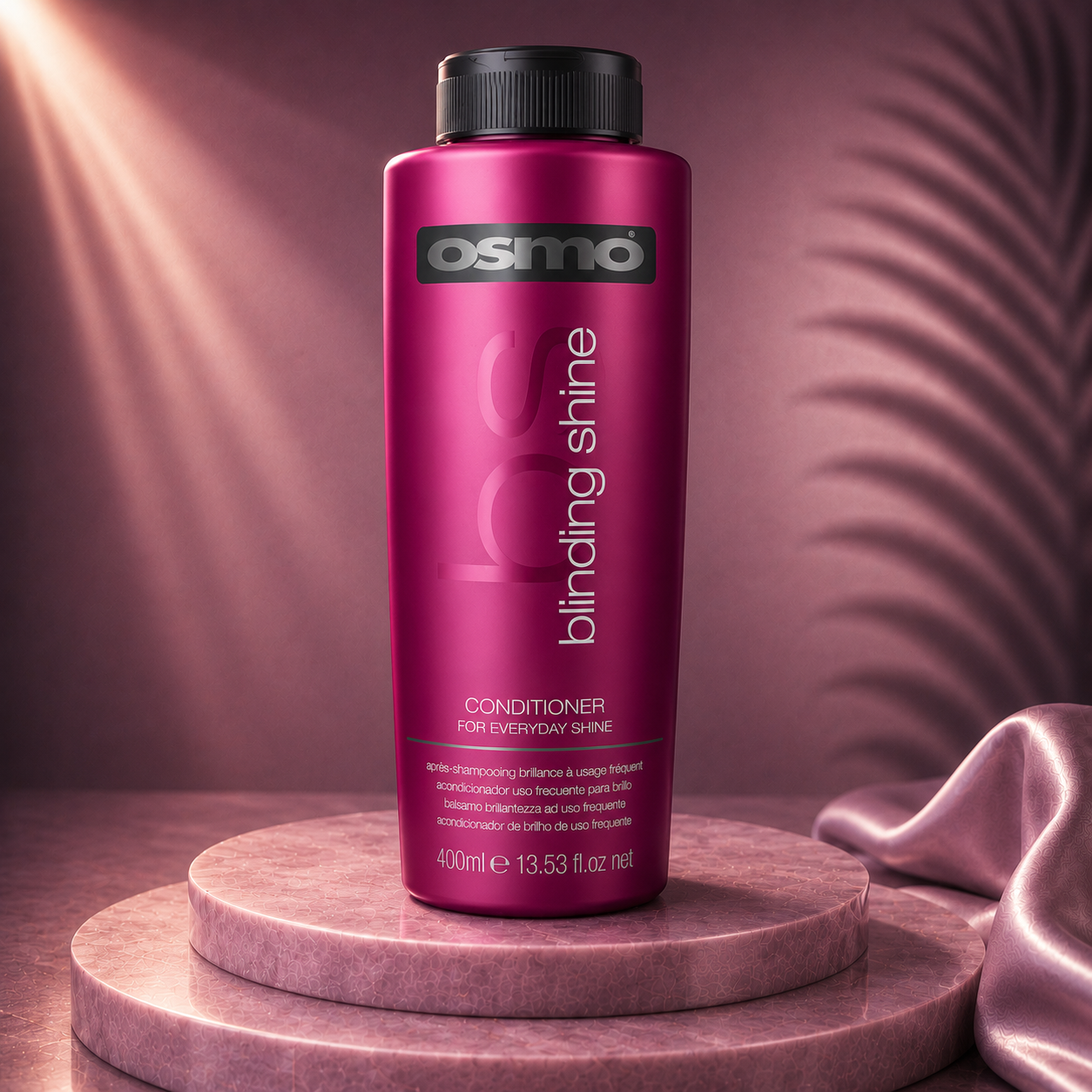 Ds Hair By Dalia Osmo 400ml Blinding Shine Conditioner bottle with sleek design and label, ready for nourishing hair care.