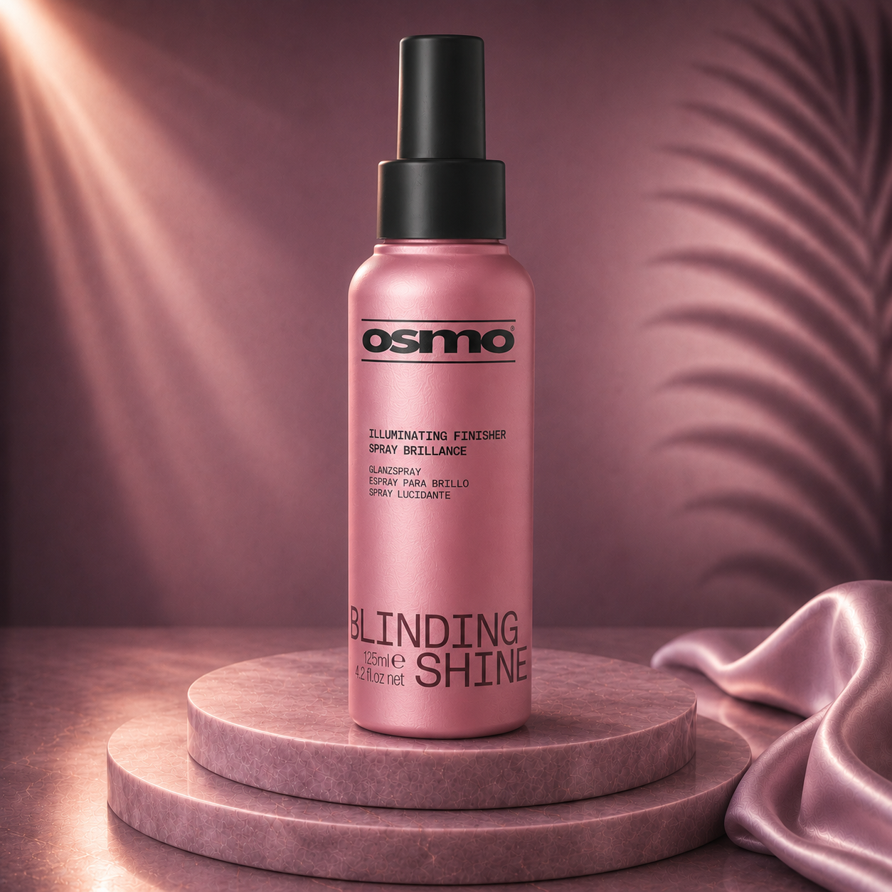 Ds Hair by Dalia Blinding Shine Mist Ritual 125ml spray bottle with a sleek design and shiny label.