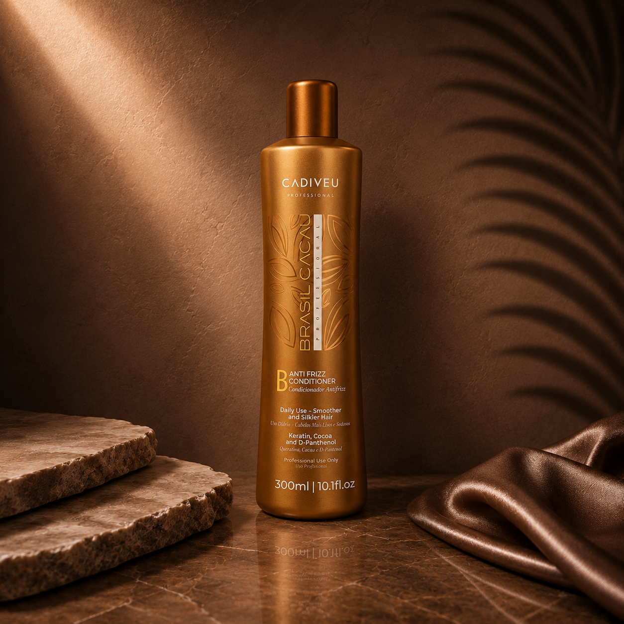 Ds Hair by Dalia Cadiveu Brazil Cacau Anti-Frizz Conditioner 300ml bottle with pump for smooth, frizz-free hair.