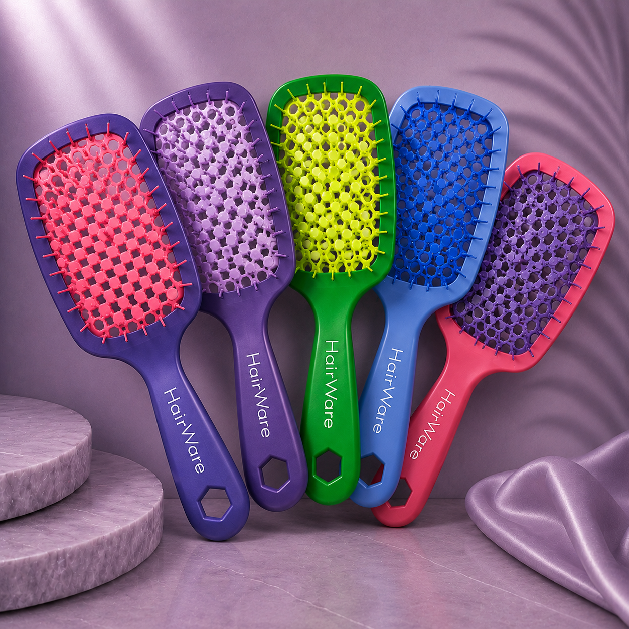 Ds Hair By Dalia Wet Brush Detangling Ritual hairware with flexible bristles for gentle, tangle-free hair detangling.