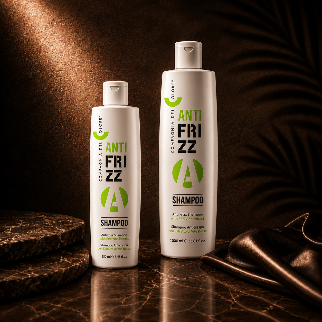 Ds Hair By Dalia Smooth Control Shampoo Ritual CDC with frizz-fighting formula, shown in a sleek shampoo duo bottle.