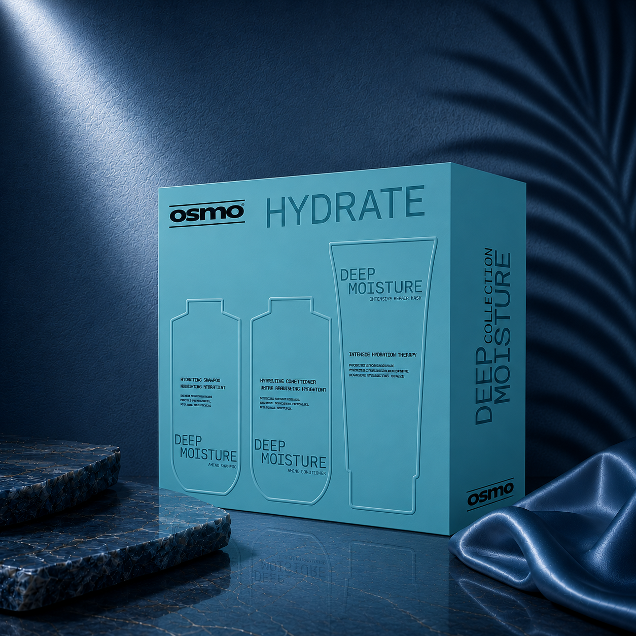Front view of Ds Hair By Dalia Osmo Moisture Recovery Ritual product package with branding and product name.