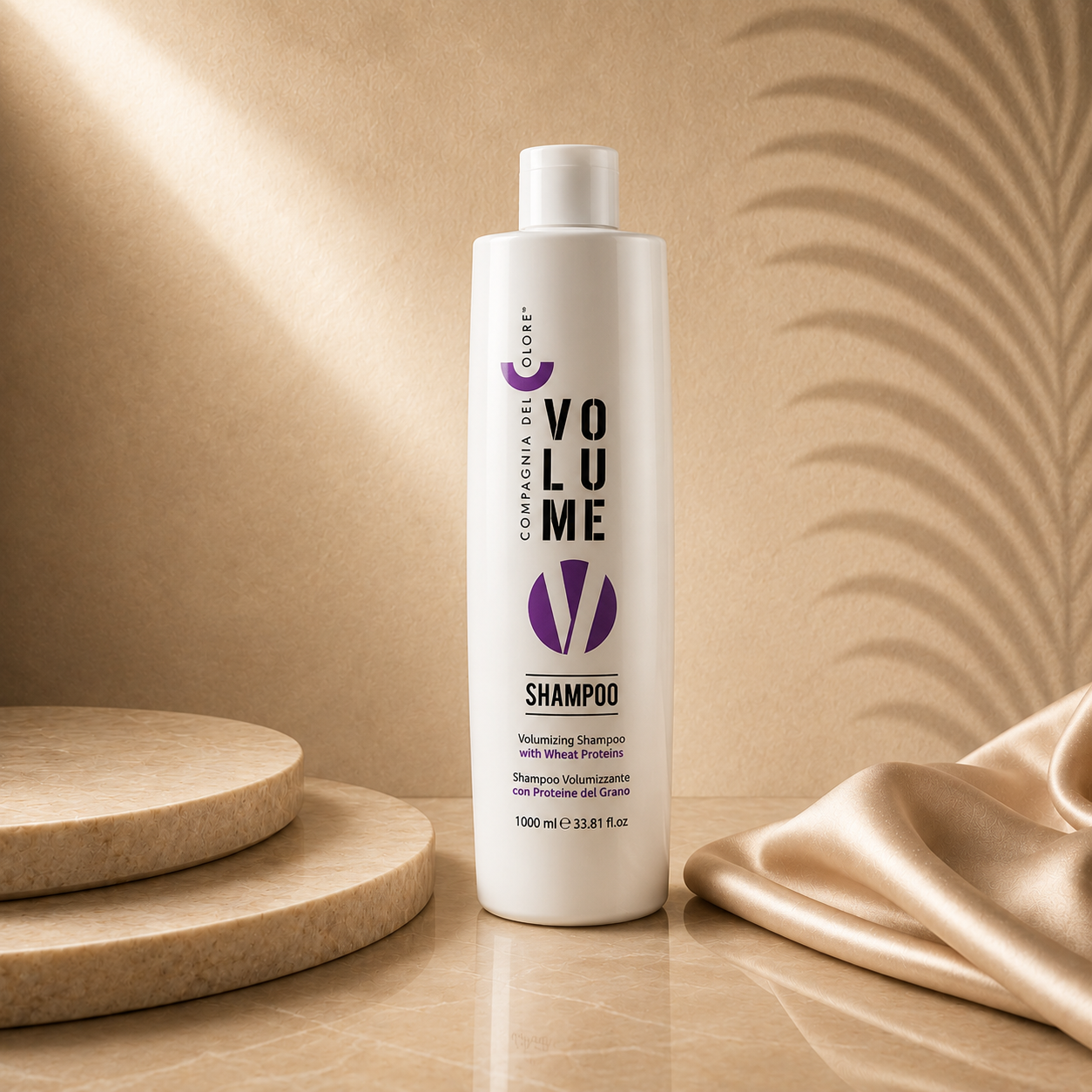 Ds Hair By Dalia Volume Shampoo Ritual CDC in a 1-liter bottle, showcasing the sleek packaging and product label.