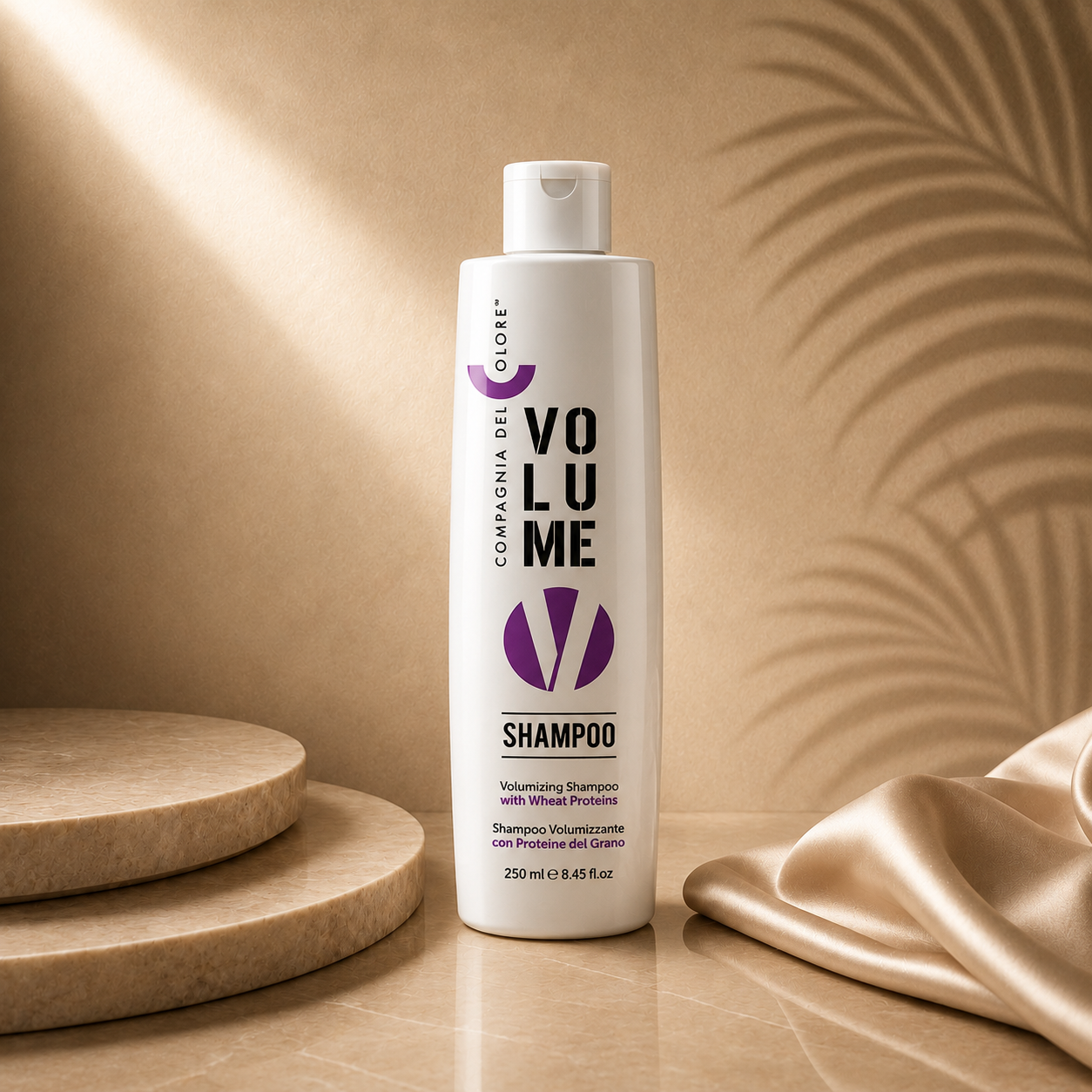 Ds Hair By Dalia Volume Shampoo Ritual in 250ml bottle, featuring a sleek design and clear labeling for thick, voluminous hair.